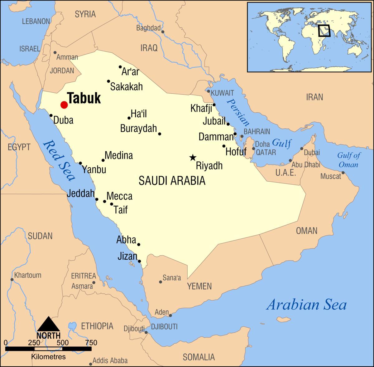 ταμπούκ KSA χάρτης