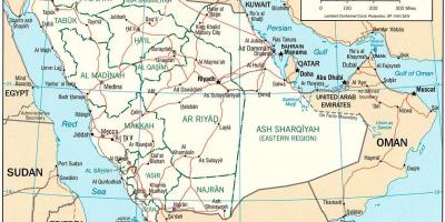 Χάρτης της Σαουδικής Αραβίας πολιτική
